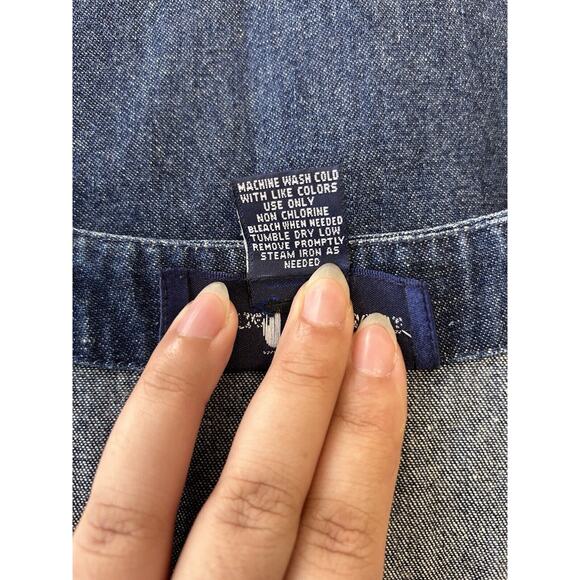 Vintage Ty Original Wear Womens Denim Button Up Candy Cane Dress Womens Size 8P - Picture 6 of 9